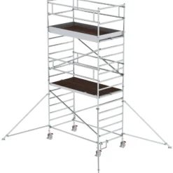 Günzburger Steigtechnik Rollgerüst 1,35 x 2,45 m mit Ausleger & Doppel-Plattform Plattformhöhe 4,35 m - 168436