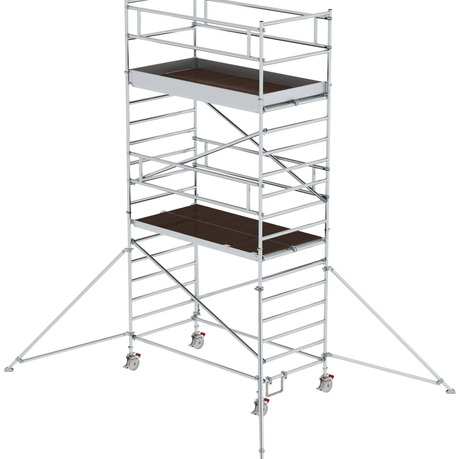 Günzburger Steigtechnik Rollgerüst 1,35 x 2,45 m mit Ausleger & Doppel-Plattform Plattformhöhe 4,35 m - 168436