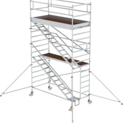 Günzburger Steigtechnik Rollgerüst 1,35 x 3 m mit Schrägaufstiegen & Ausleger Plattformhöhe 4,35 m - 167220