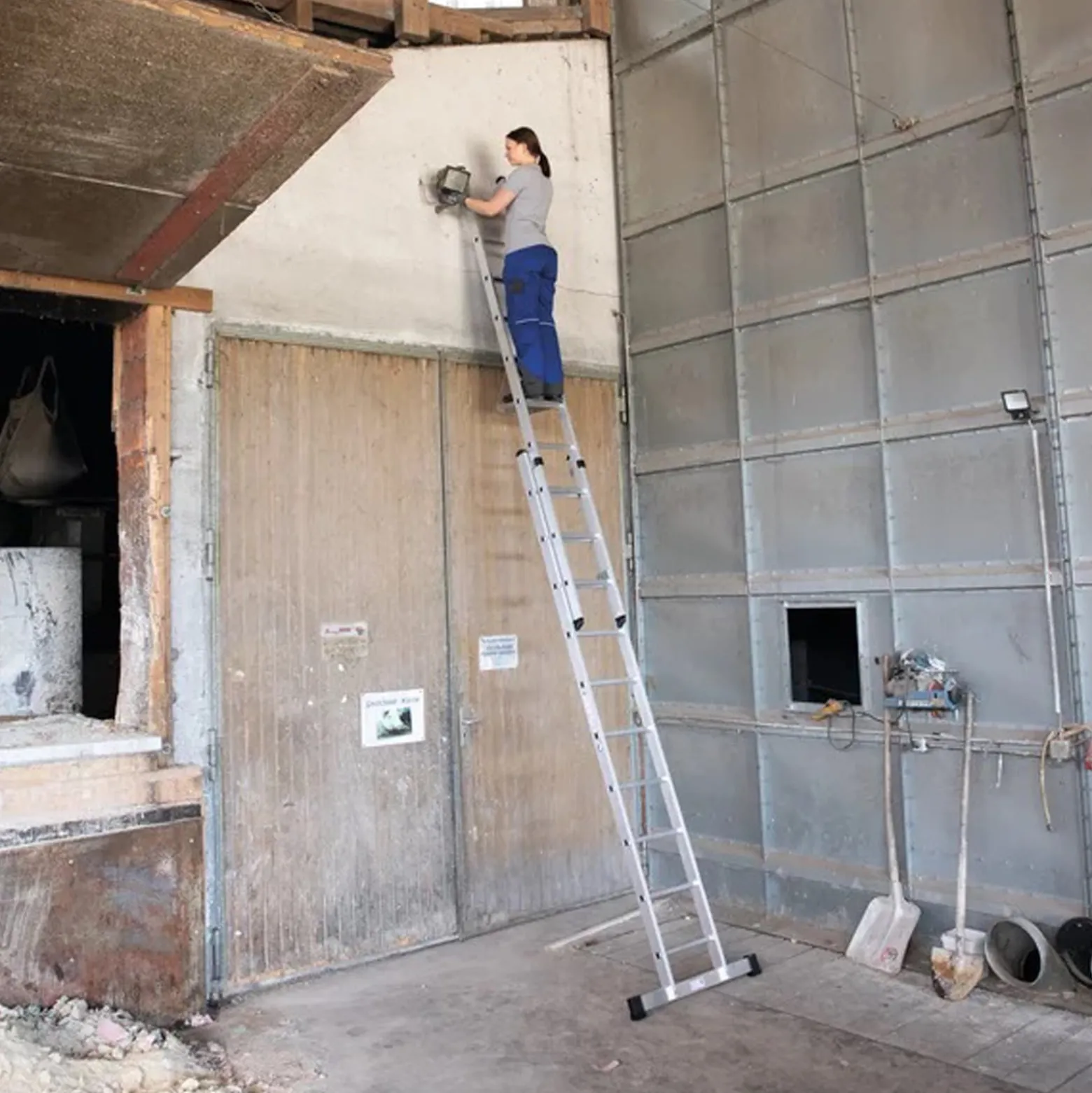 Günzburger Steigtechnik Sprossen-Schiebeleiter 2tlg. ohne Traverse 2 x 6 Sprossen - 020206