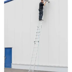 Günzburger Steigtechnik Sprossen-Seilzugleiter 2tlg. mit Standard-Traverse 2 x 15 Sprossen - 011715
