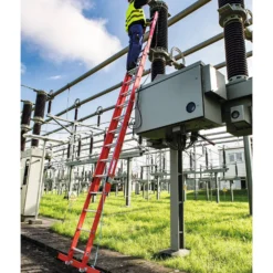 Günzburger Steigtechnik Sprossen-Schiebeleiter 2tlg. GFK/Alu mit Standard-Traverse 2 x 12 Sprossen - 035512