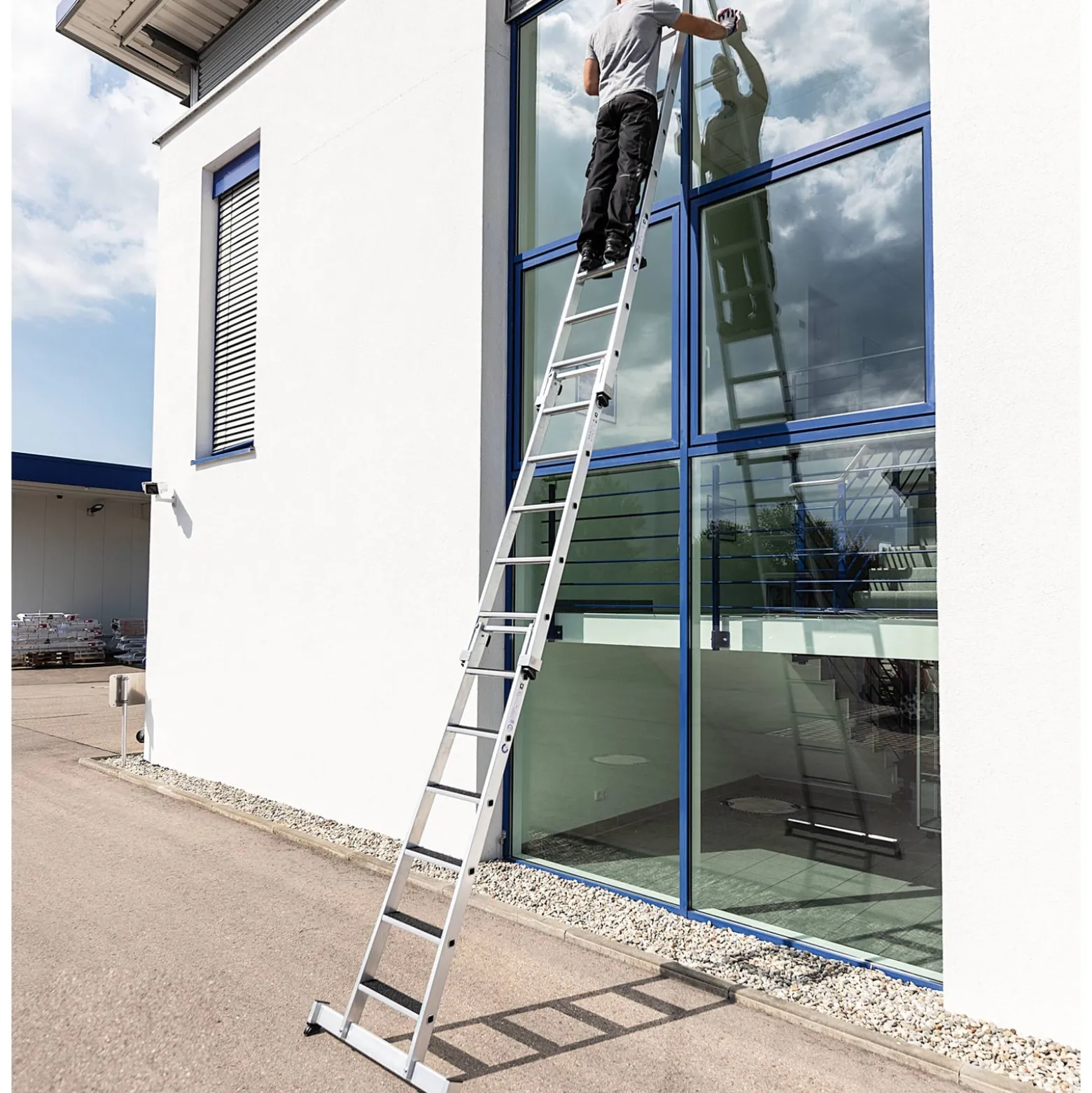 Günzburger Steigtechnik Sprossen-Glasreinigerleiter Oberteil 4 Sprossen - 012009