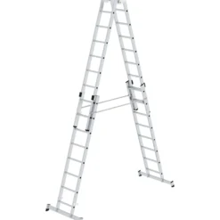 Günzburger Steigtechnik Sprossen-Stehleiter 4tlg. mit nivello-Traverse 4 x 8 Sprossen - 033032
