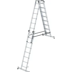 Günzburger Steigtechnik Sprossen-Stehleiter 4tlg. mit nivello-Traverse 4 x 8 Sprossen - 033032