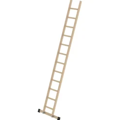 Günzburger Steigtechnik Sprossen-Anlegeleiter Holz mit Traverse 12 Sprossen - 033115