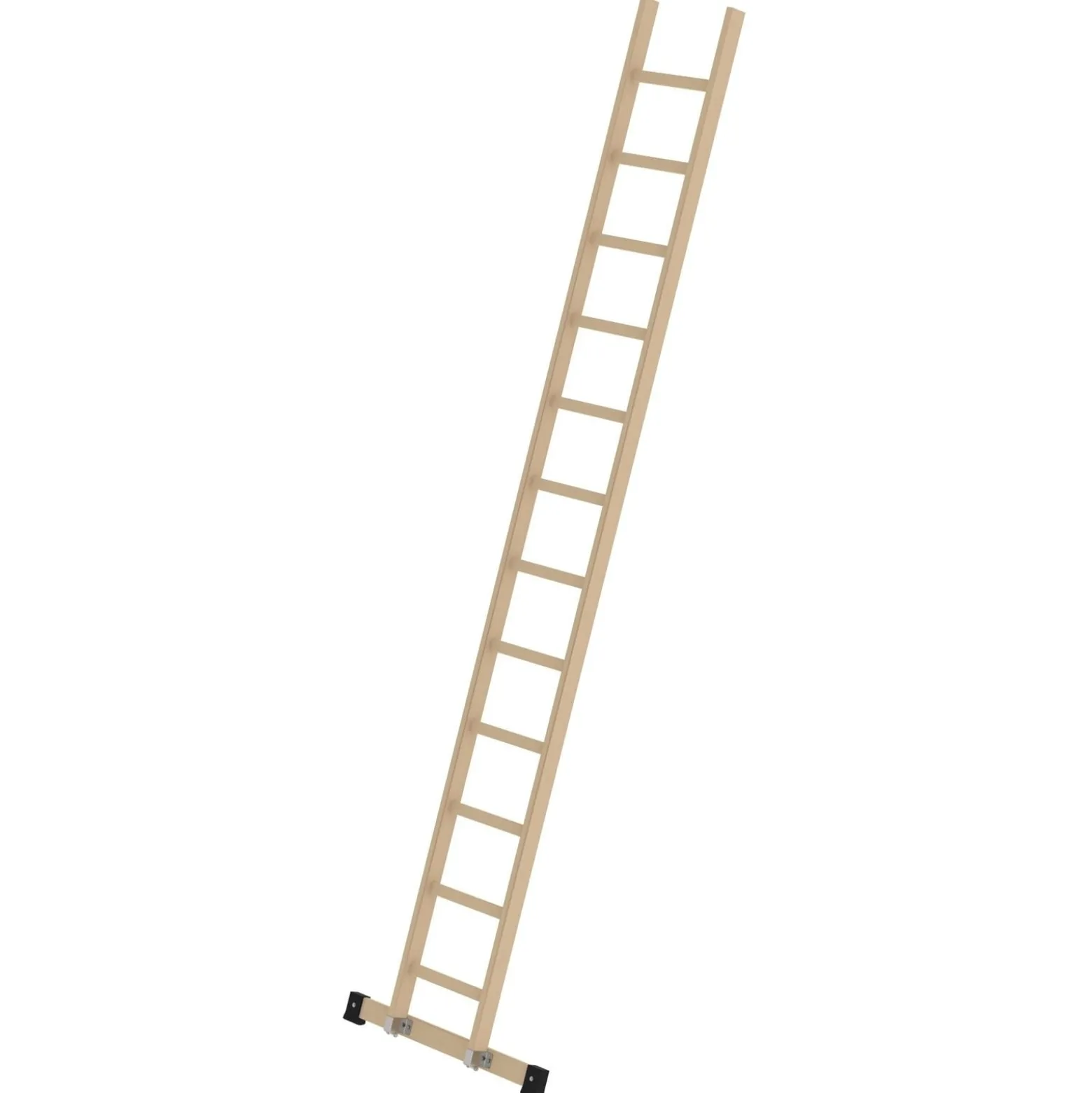 Günzburger Steigtechnik Sprossen-Anlegeleiter Holz mit Traverse 12 Sprossen - 033115