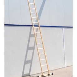 Günzburger Steigtechnik Sprossen-Anlegeleiter Holz mit Traverse 12 Sprossen - 033115
