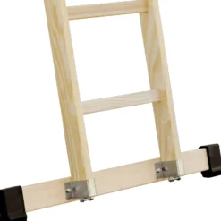 Günzburger Steigtechnik Sprossen-Anlegeleiter Holz mit Traverse 12 Sprossen - 033115