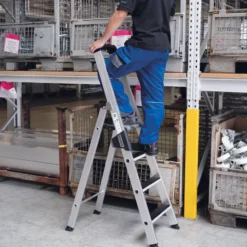 Günzburger Steigtechnik Stufen-Stehleiter einseitig begehbar mit clip-step 3 Stufen - 041503