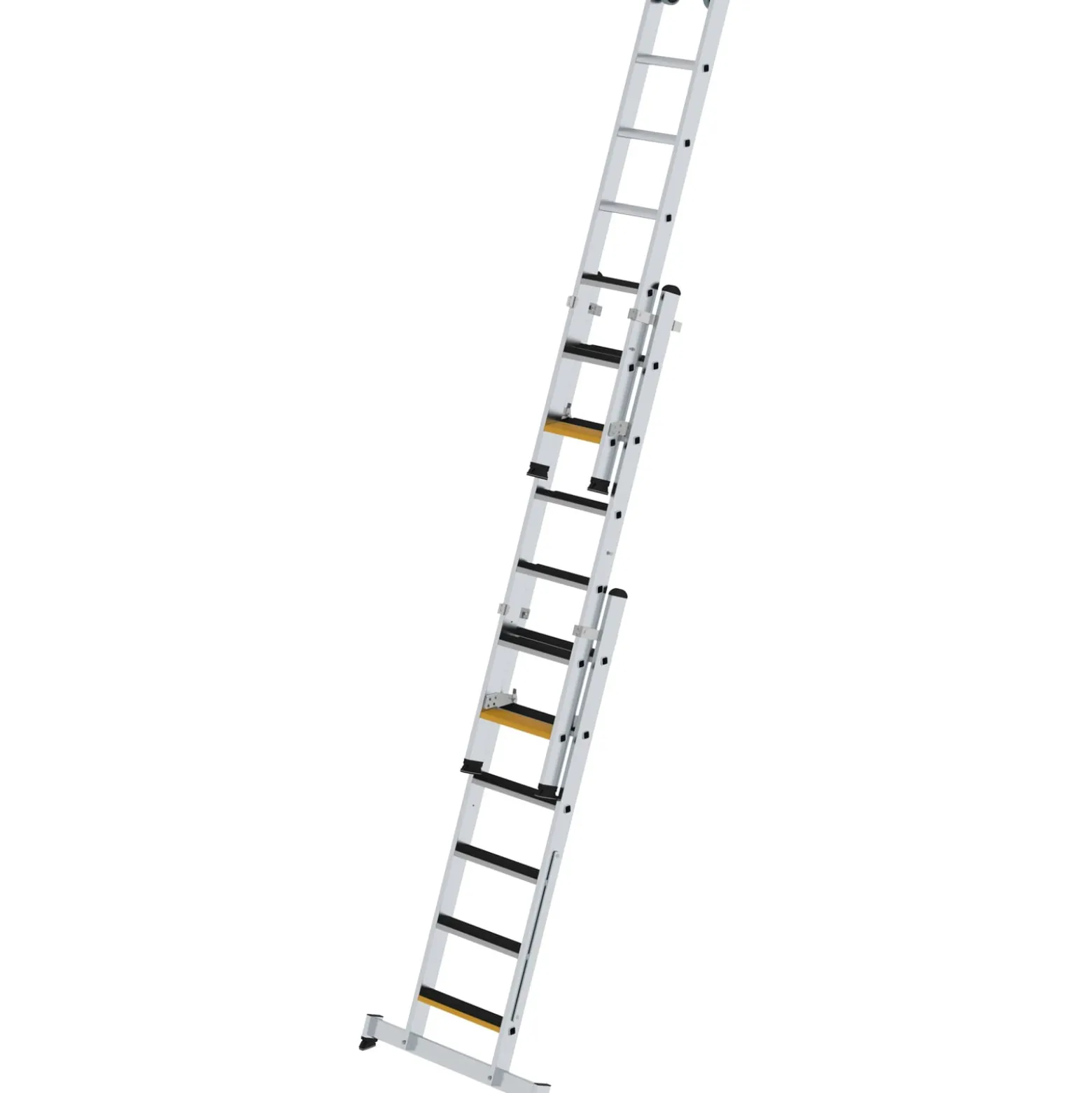Günzburger Steigtechnik Stufen-Mehrzweckleiter 3tlg. mit nivello-Traverse und clip-step R13 3 x 6 Stufen - 033319