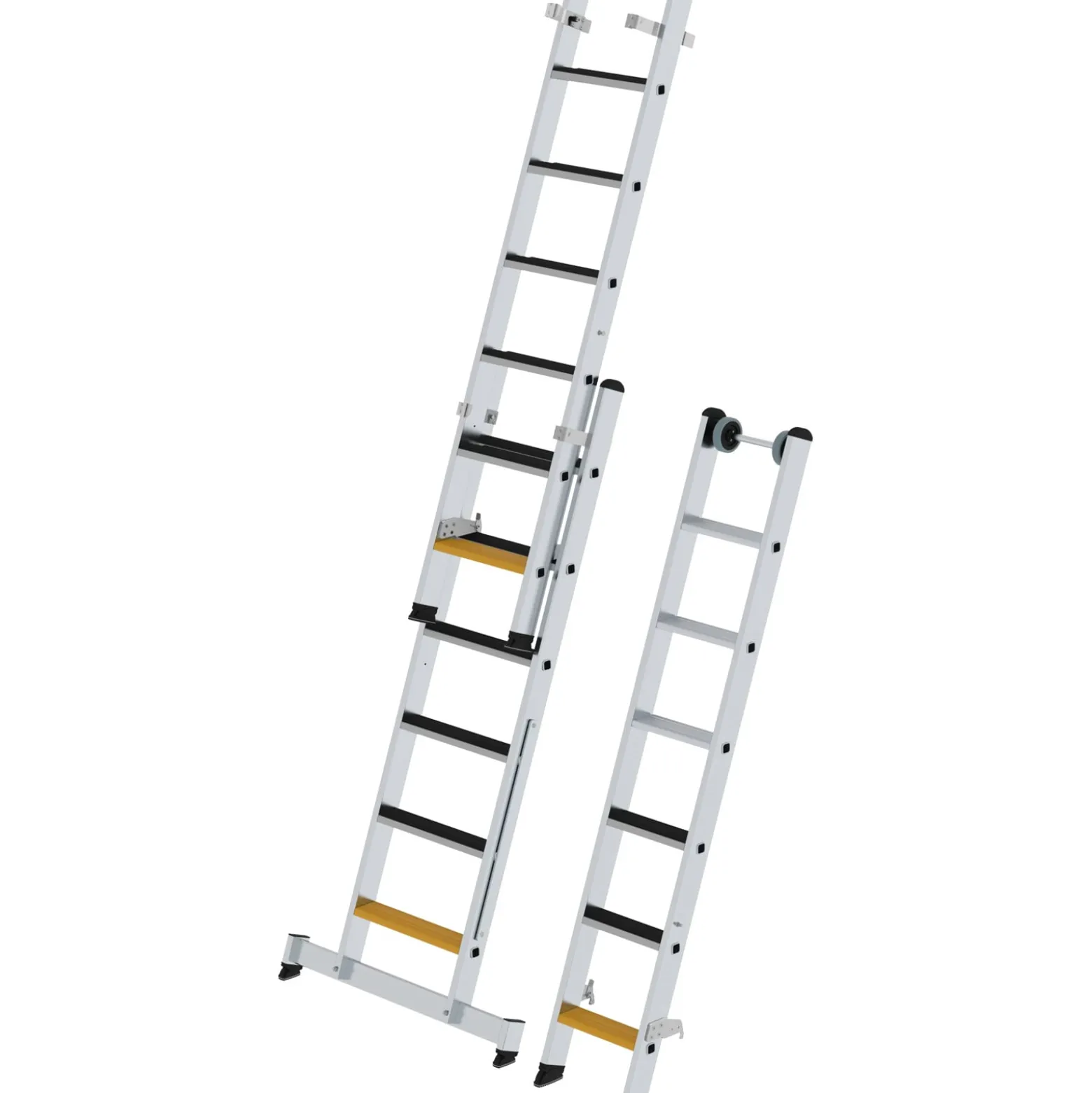 Günzburger Steigtechnik Stufen-Mehrzweckleiter 3tlg. mit nivello-Traverse und clip-step R13 3 x 6 Stufen - 033319