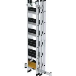 Günzburger Steigtechnik Stufen-Mehrzweckleiter 3tlg. mit nivello-Traverse und clip-step R13 3 x 6 Stufen - 033319