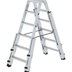 Günzburger Steigtechnik Stufen-Stehleiter treppengängig 2 x 5 Stufen - 042710
