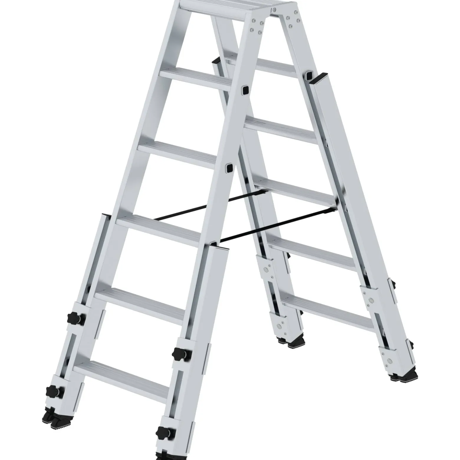 Günzburger Steigtechnik Stufen-Stehleiter treppengängig 2 x 5 Stufen - 042710