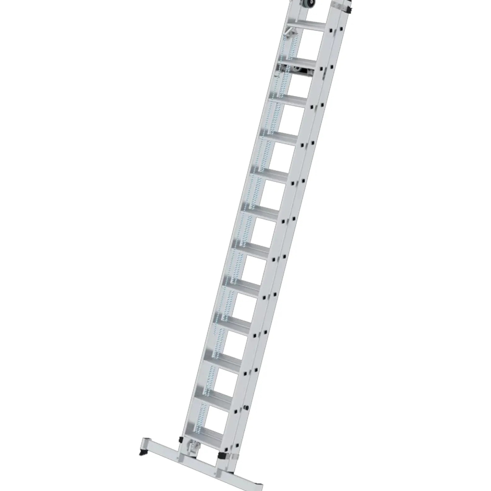 Günzburger Steigtechnik Stufen-Seilzugleiter 2tlg. mit nivello-Traverse 2 x 12 Stufen - 040684