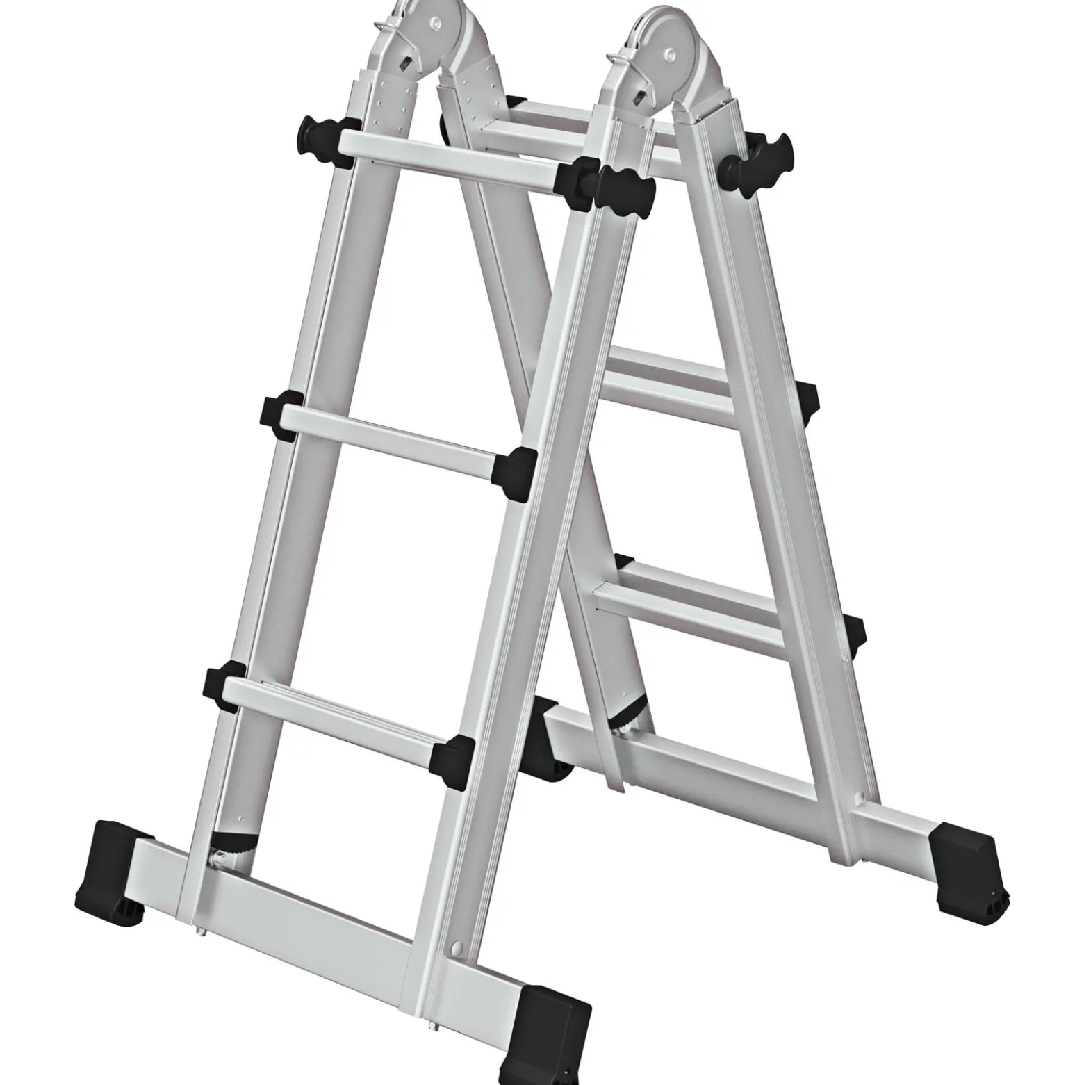 Günzburger Steigtechnik Teleskopleiter 4tlg. mit Traverse 4 x 3 Sprossen - 032121