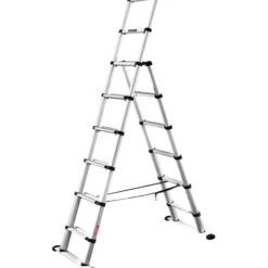Günzburger Steigtechnik Teleskop-Kombileiter Combi Line 6 + 2 Stufen nutzbar als Anlege- oder Stehleiter - 115476