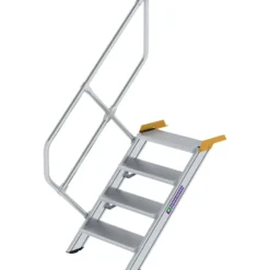 Günzburger Steigtechnik Treppe 45° Stufenbreite 600 mm 4 Stufen Aluminium geriffelt - 600244
