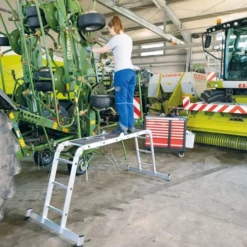 Günzburger Steigtechnik Vielzweckleiter 4tlg. mit nivello-Traverse 2 x 2 + 2 x 3 Sprossen - 031310