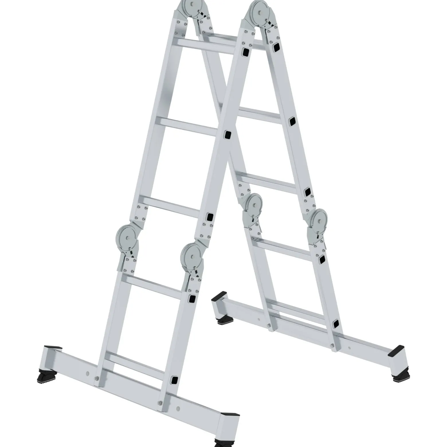 Günzburger Steigtechnik Vielzweckleiter 4tlg. mit nivello-Traverse 2 x 2 + 2 x 3 Sprossen - 031310