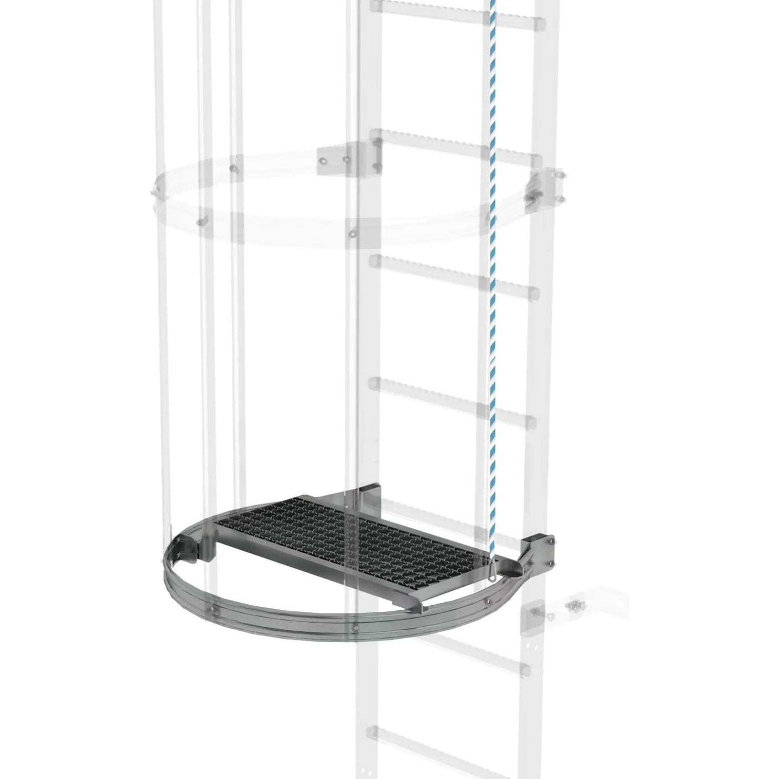 Günzburger Steigtechnik Zwischenplattform klappbar 600 x 300 mm Stahl verzinkt - 063960