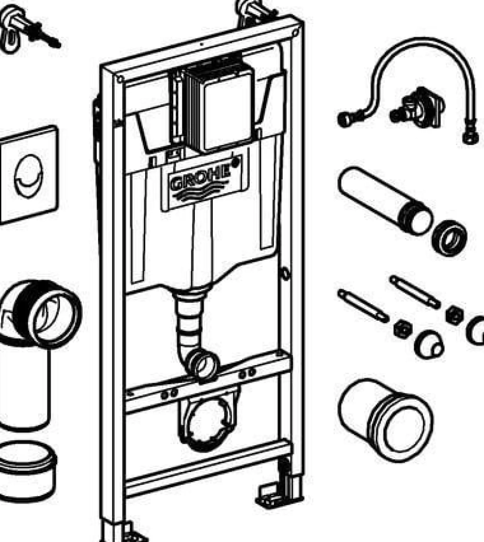 GROHE WC-Set Rapid SL 38722_1 BH 1,13m Betätigung Skate Air alpinweiß