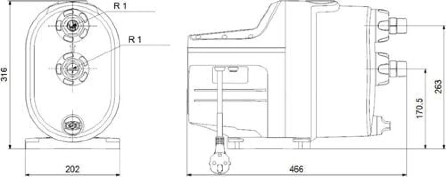 GRUNDFOS Hauswasserwerk SCALA1 5-55 1x230V 50Hz SCHUKO
