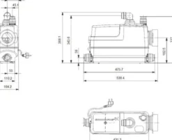 GRUNDFOS Kleinhebeanlage Sololift2 CWC-3 0,6kW 230V 495x165x369mm