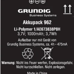 Grundig Akku 962 für Digta 7-Serie gcm9620