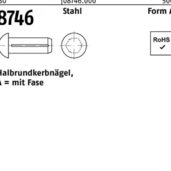 Halbrundkerbnagel ISO 8746 Fase 3x 6 Stahl 500 Stück