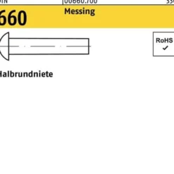 Halbrundniete DIN 660 3x 4 Messing 1000 Stück