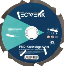 Handkreissägeblatt AD 190mm Z.6 PKD Schnitt-B.2,2mm TECWERK