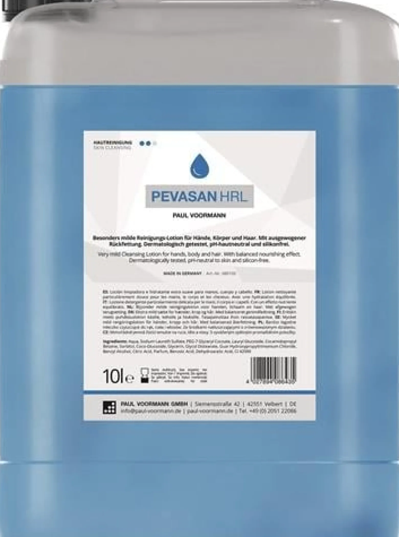 Handreinigung PEVASAN HRL 10l silikonfrei,pH-neutral Kanister PAUL VOORMANN