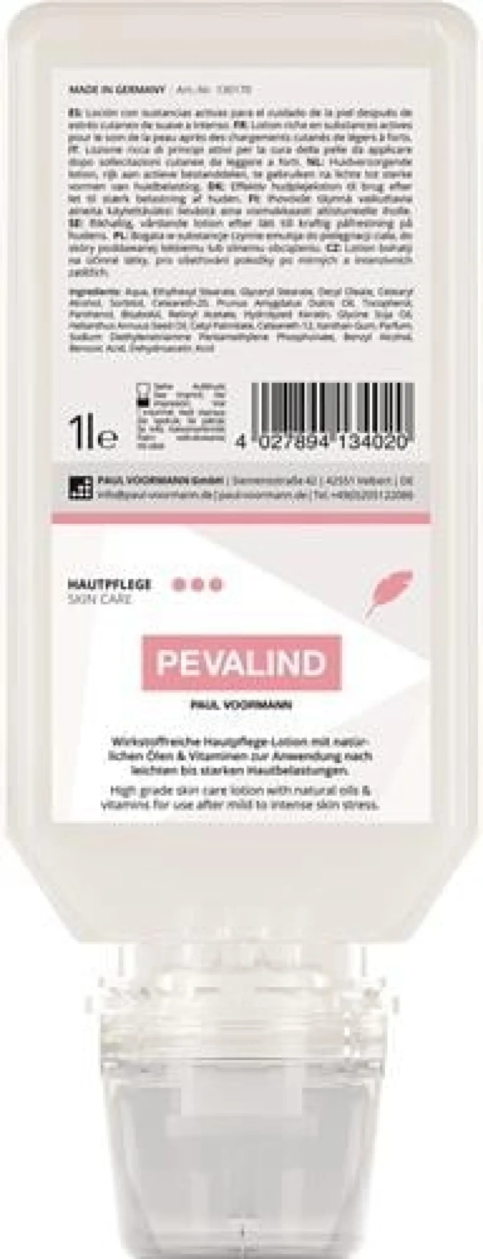 Hautpflegelotion PEVALIND 1l parfümiert Softflasche PAUL VOORMANN