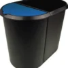 helit Papierkorb Duo-System 20+9l H6103993 oval Kunststoff sw/bl