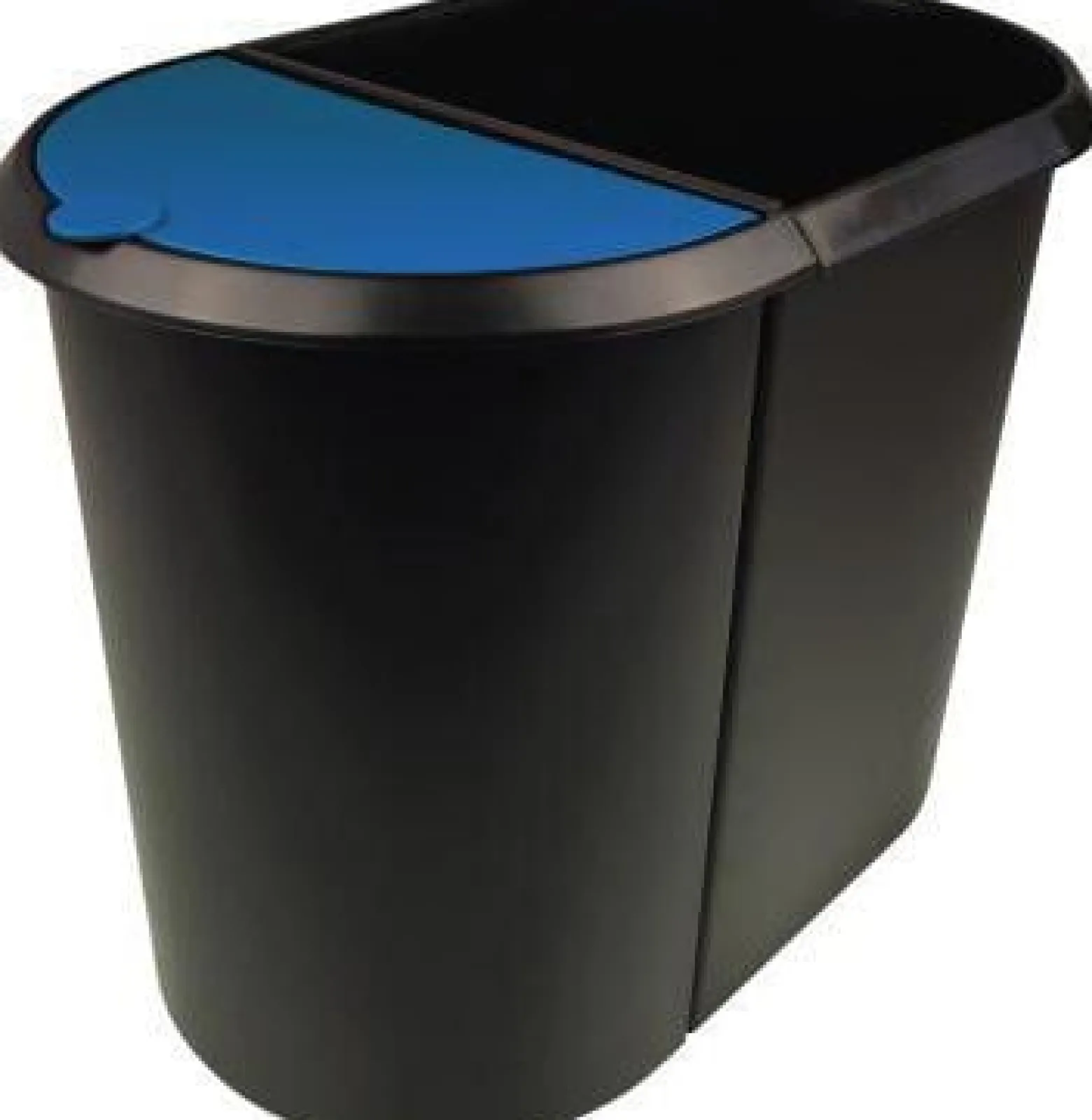 helit Papierkorb Duo-System 20+9l H6103993 oval Kunststoff sw/bl