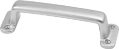hermeta Handgriff A.30mm L.160mm B.42mm Alu-Guss silberf.elox.Löcher 4 - 4257-01E
