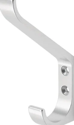 hermeta Huthaken 0148 einfach 86,5 mm Aluminium silberfarbig eloxiert 135 mm - 0148-01E