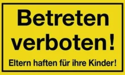 Hinweiszeichen Betreten verboten L300xB200mm gelb schwarz Ku.