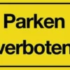Hinweiszeichen Parken verboten L250xB150mm gelb schwarz Ku.