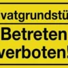 Hinweiszeichen Privatgrundstück/Betreten verboten! L250xB150mm gelb schwarz Ku.