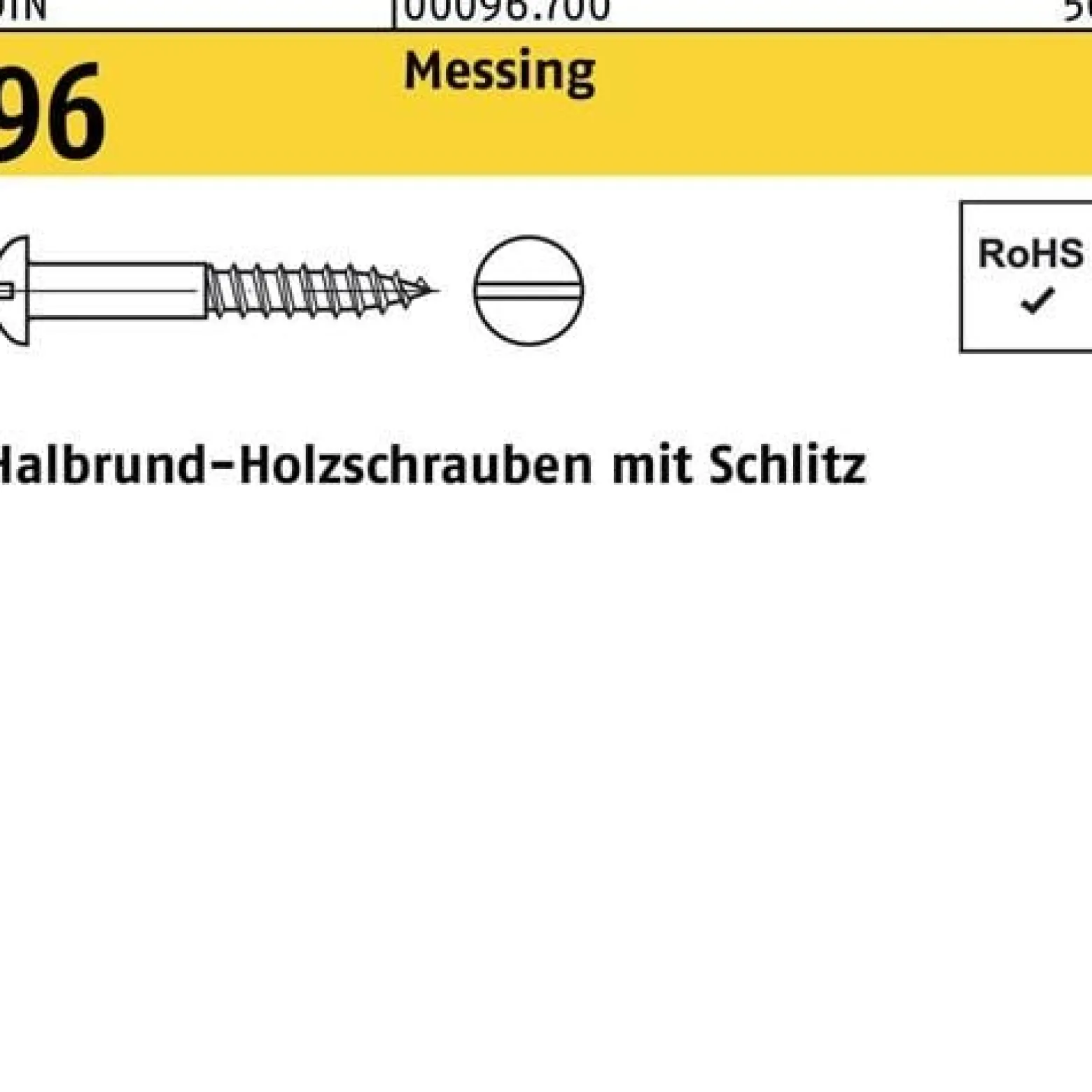 Holzschraube DIN 96 Halbrundkopf Schlitz 3,5x 10 Messing 200 Stück