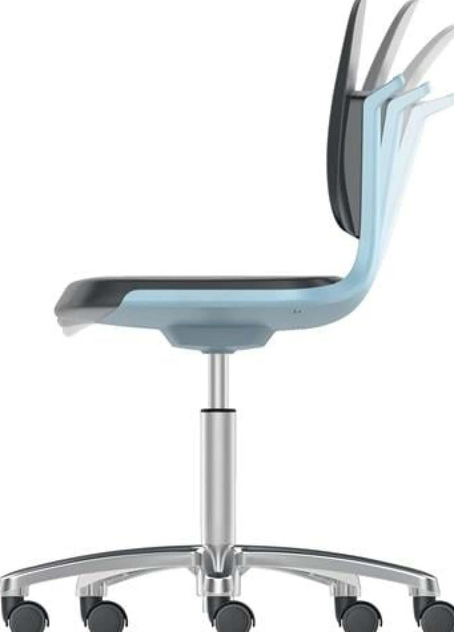 interstuhl Arbeitsdrehstuhl Labsit Rollen Sitzschale blau - 9123-SP01-3277