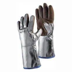 JUTEC Hitzeschutzhandschuhe 5-Finger Universal-Gr. braun / silber - H05LA238-W2