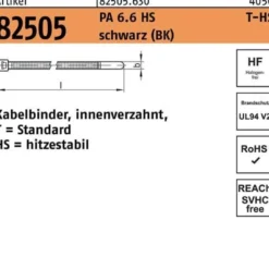 Kabelbinder R 82505 innenverz. 2,5x100/22 PA 6.6 HS sw 100St. HELLERMANNTYTON