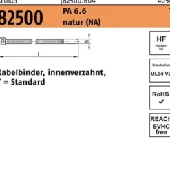 Kabelbinder R 82500 innenverz. 2,3x83/16 PA 6.6 natur 1000St. HELLERMANNTYTON