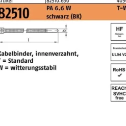 Kabelbinder R 82510 innenverz. 2,5x100/22 PA 6.6 W sw 100St. HELLERMANNTYTON
