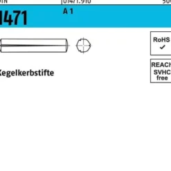 Kegelkerbstift DIN 1471 2x 8 A 1 100 Stück