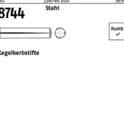 Kegelkerbstift ISO 8744 8x 20 Stahl 100 Stück